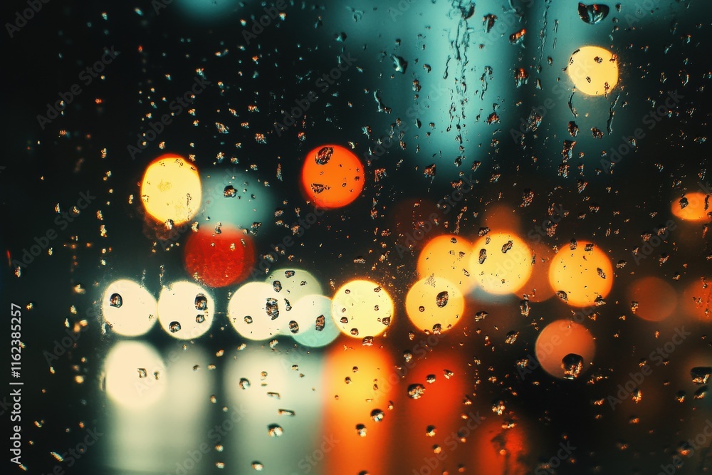 Fototapeta premium water droplets on window glass