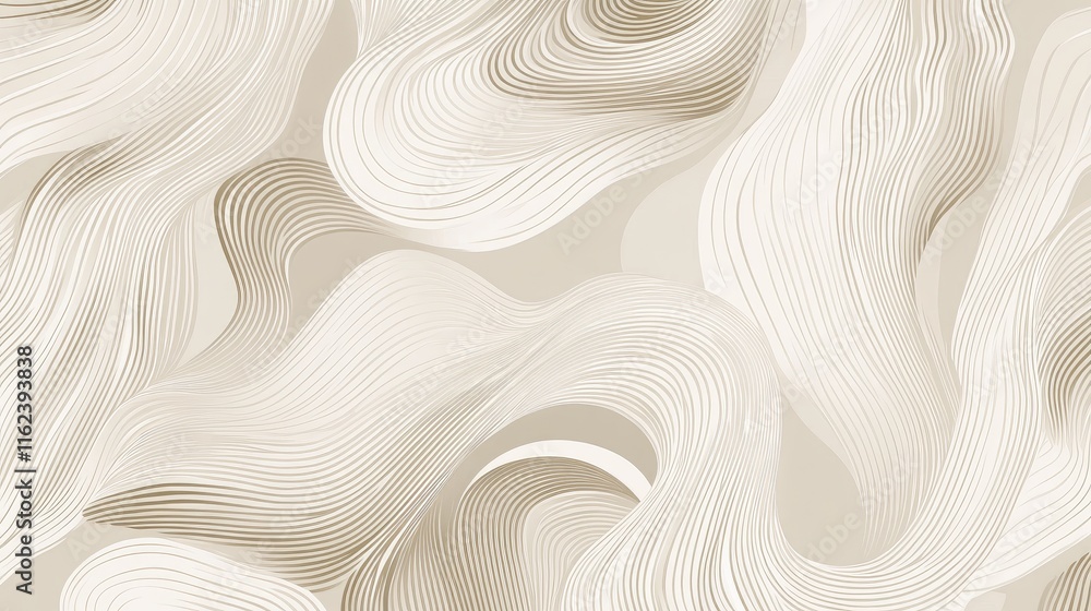 Fototapeta premium A neutral-toned abstract pattern with flowing lines and a soft matte texture, perfect for luxury branding