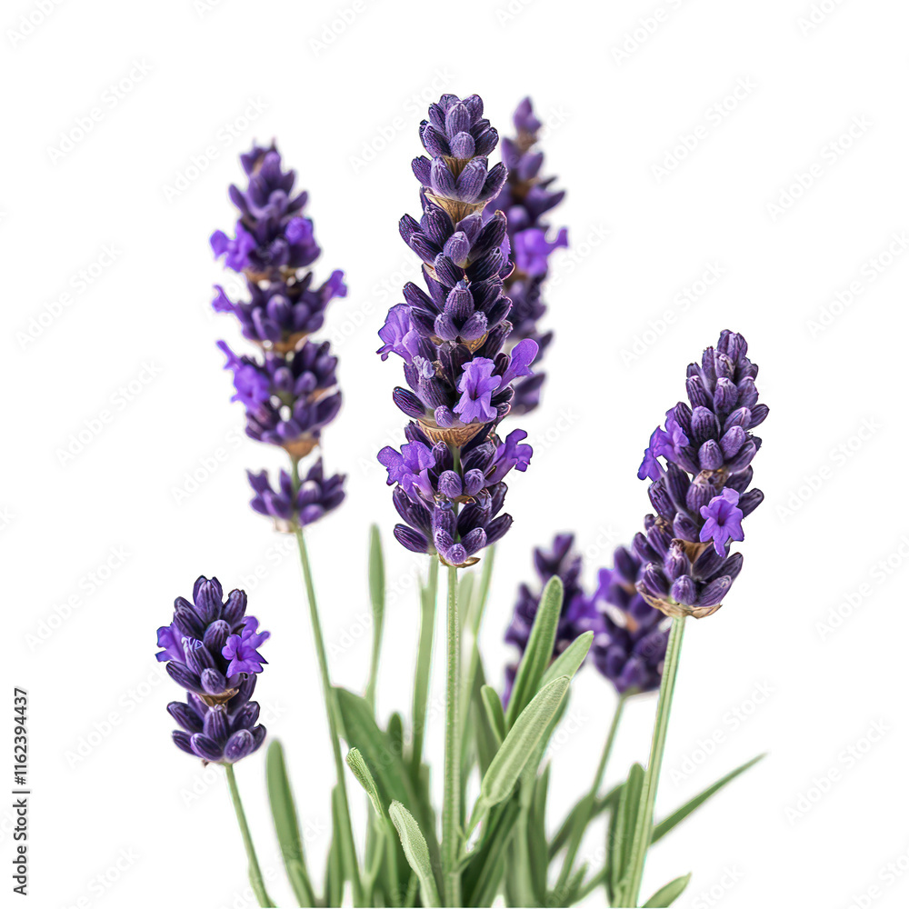 Fototapeta premium Lavandula hidcote isolated on transparent background