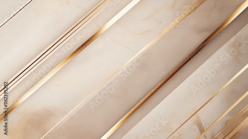 A refined minimalist design with diagonal gold stripes on a soft taupe background