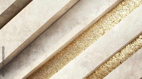 A refined pattern with diagonal beige stripes and subtle metallic gold accents, creating a luxury feel