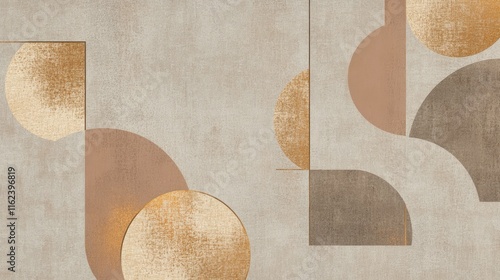 A soft geometric pattern with delicate gold accents on a taupe background, perfect for packaging