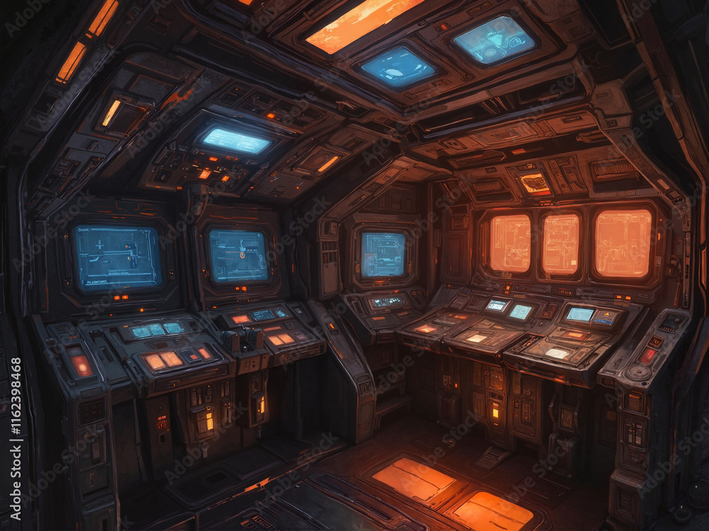 Dark Futuristic Control Room Dark Futuristic Control Room