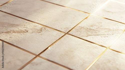 A minimalist design featuring a grid of gold lines on a matte cream surface, exuding elegance