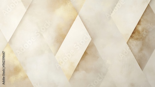 A minimalist design with triangular patterns in soft cream and gold, exuding modern elegance