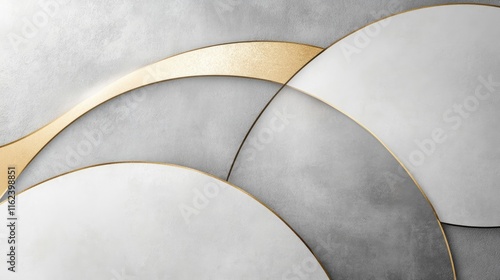 A minimalist linear design in muted gray and gold, ideal for high-end product packaging