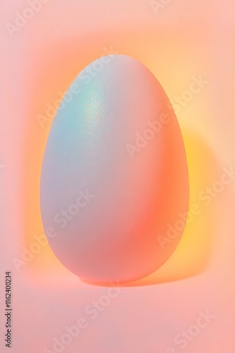 modern easter card with layered pastel textures and central embossed egg design illuminated with soft lighting photo