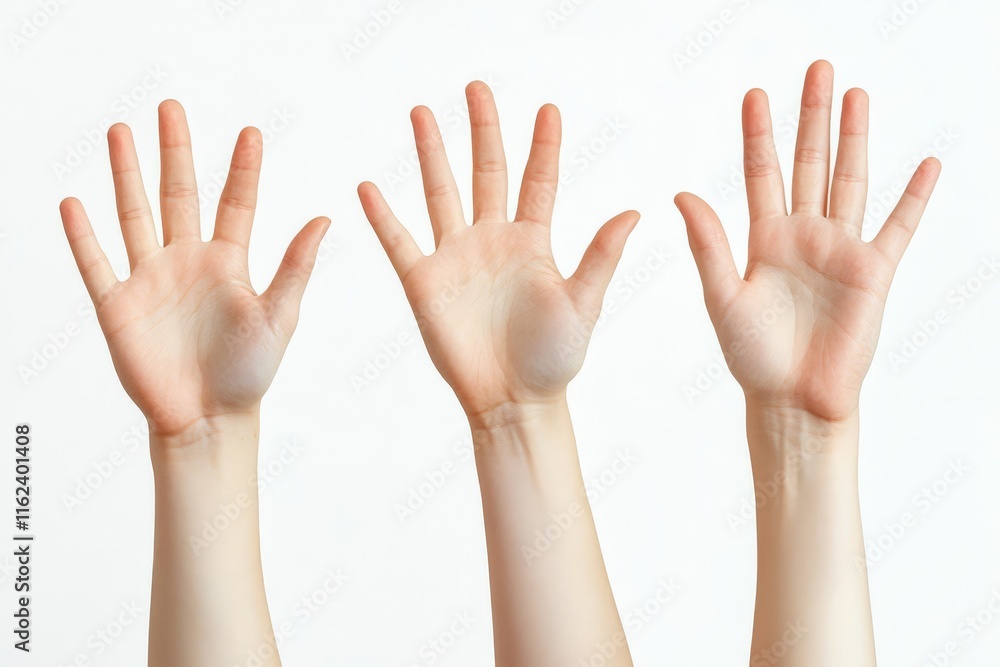 custom made wallpaper toronto digitalThree open hands displaying palms, showcasing different angles and positions.