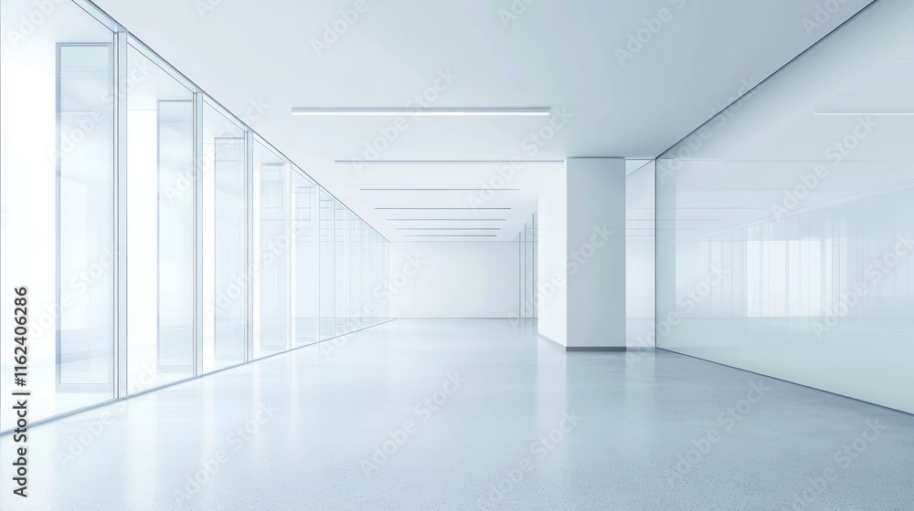 Modern minimalist interior with large windows. Modern minimalist interior with large windows.