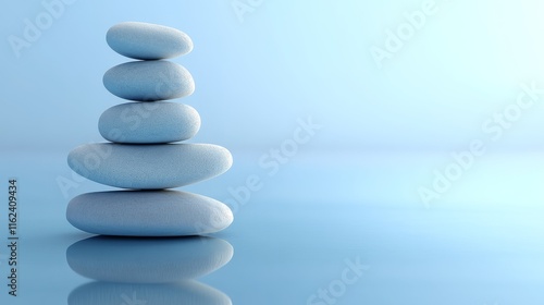 Zen stones stacked for balance and tranquility. photo