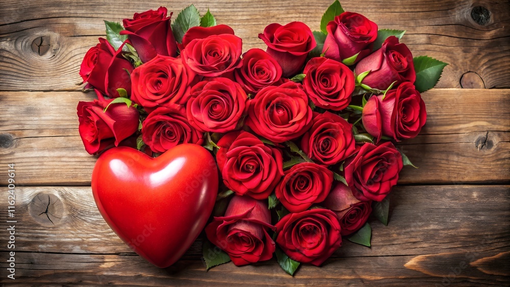 hearts and red roses with valentine's day concept hearts and red roses with valentine's day concept