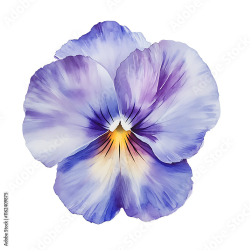 Graceful pansy bloom in watercolor garden clipart transparent soft gradients seasonal beauty floral art