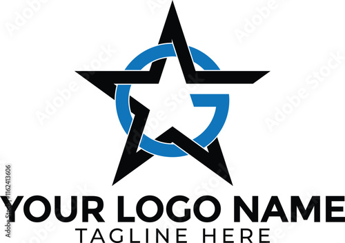 Creative G with star, globe, gravity sign monogram vector logo design