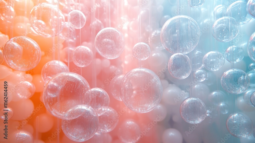 A vibrant display of translucent bubbles against a gradient background. A vibrant display of translucent bubbles against a gradient background.