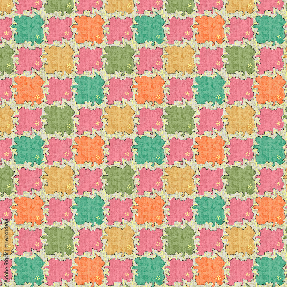 Fototapeta premium Colourfull Abstract batik and Ajrakh pattern ready to print