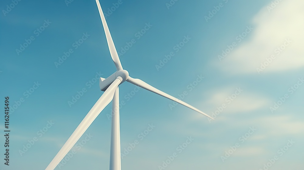 close-up of wind turbine blades connected to glossy hub fine details highlighted under soft lighting with blurred blue close-up of wind turbine blades connected to glossy hub fine details highlighted under soft lighting with blurred blue