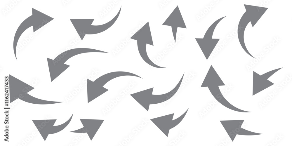 Curved arrow icons. curved arrows set. arrow symbol collection. vector Curved arrow icons. curved arrows set. arrow symbol collection. vector
