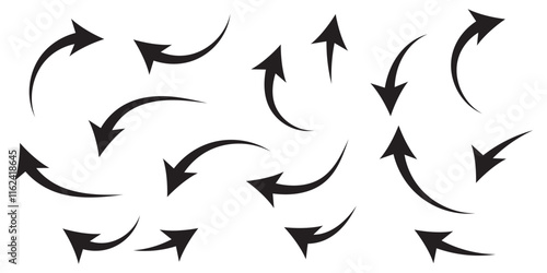 Curved arrow icons. curved arrows set. arrow symbol collection. vector