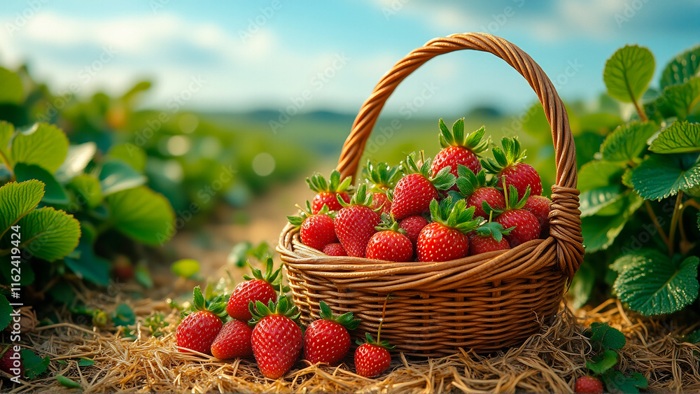 strawberries in the basket strawberries in the basket