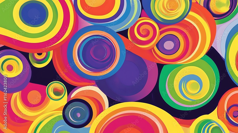 Abstract Colorful Swirling Circles Design Pattern Abstract Colorful Swirling Circles Design Pattern