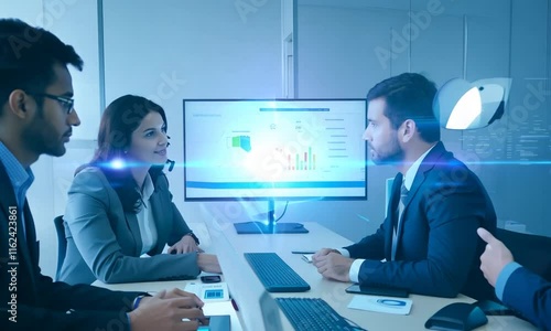 Business Team Analyzing Data on Screen.mp4