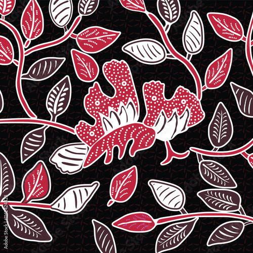 indonesian batik. indonesian batik pattern vector. Batik Indonesian: is a technique of wax-resist dyeing applied to whole cloth, or cloth made using this technique originated from Indonesia.