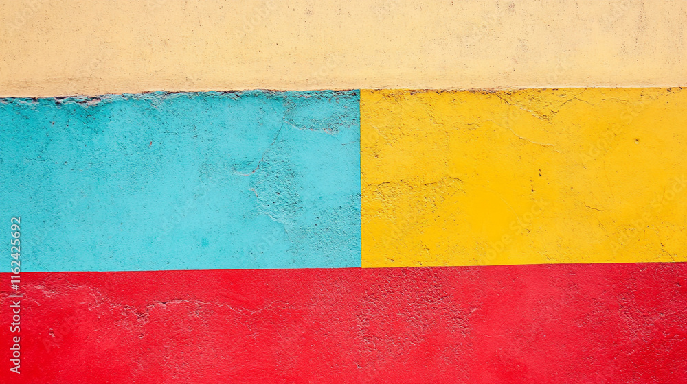 Vibrant colors of a wall creating an artistic display in a urban setting Vibrant colors of a wall creating an artistic display in a urban setting