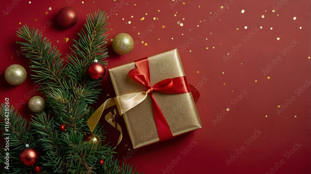 Festive New Year's decorations and pinecones beautifully arranged on a vibrant green background, evoking a natural holiday charm. Festive New Year's decorations and pinecones beautifully arranged on a vibrant green background, evoking a natural holiday charm.