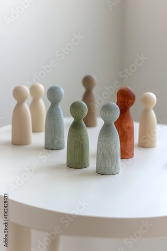 Obraz na płótnie Figures representing family constellations and generational dynamics. AI generated w salonie