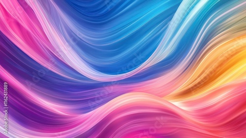 Abstract colorful wavy lines in vibrant gradient background