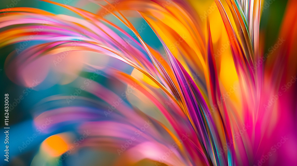 Obraz premium Vibrant colors of abstract floral patterns in a dynamic display of nature's beauty