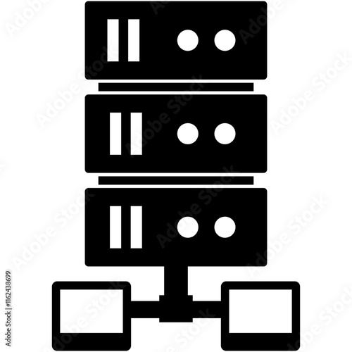 Db architecture, distributed database, databank icon