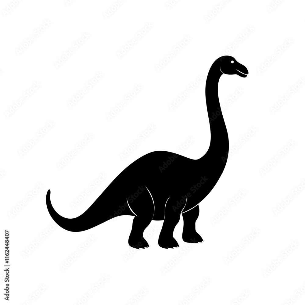 majestic brontosaurus silhouette vector illustration on white Background majestic brontosaurus silhouette vector illustration on white Background