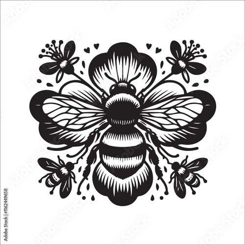 Bee Silhouette Vector Designs, bumble bee, bombus lapidaries, bombus lucorum, bumblebees, butterfly meadow, conservation, species, field, area, nature, bumblebee, summer, spring, background, bee