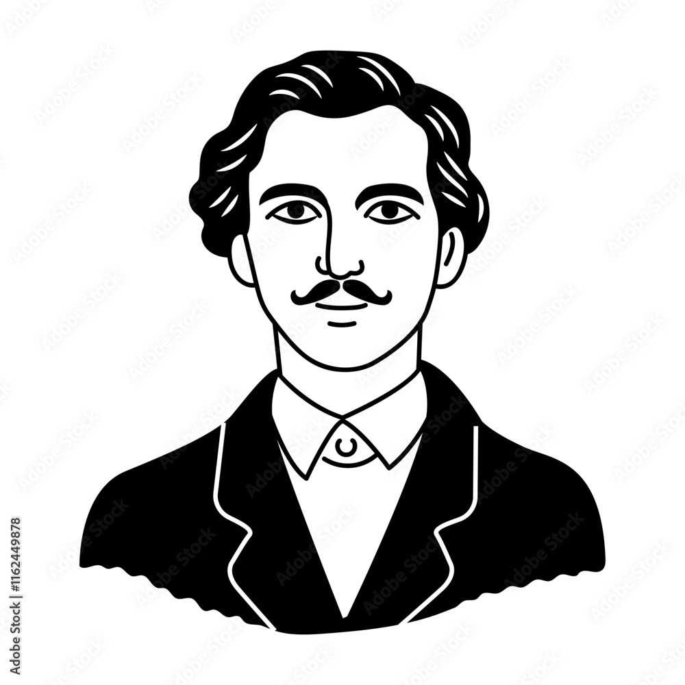 Elegant man icon in glyph style Elegant man icon in glyph style