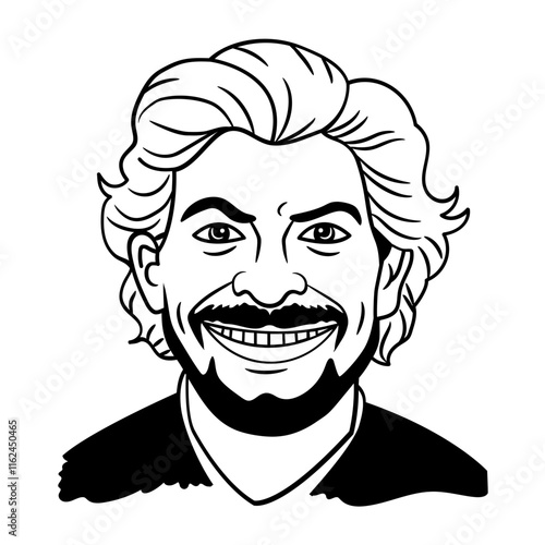 Mischievous character icon in sketchy style 