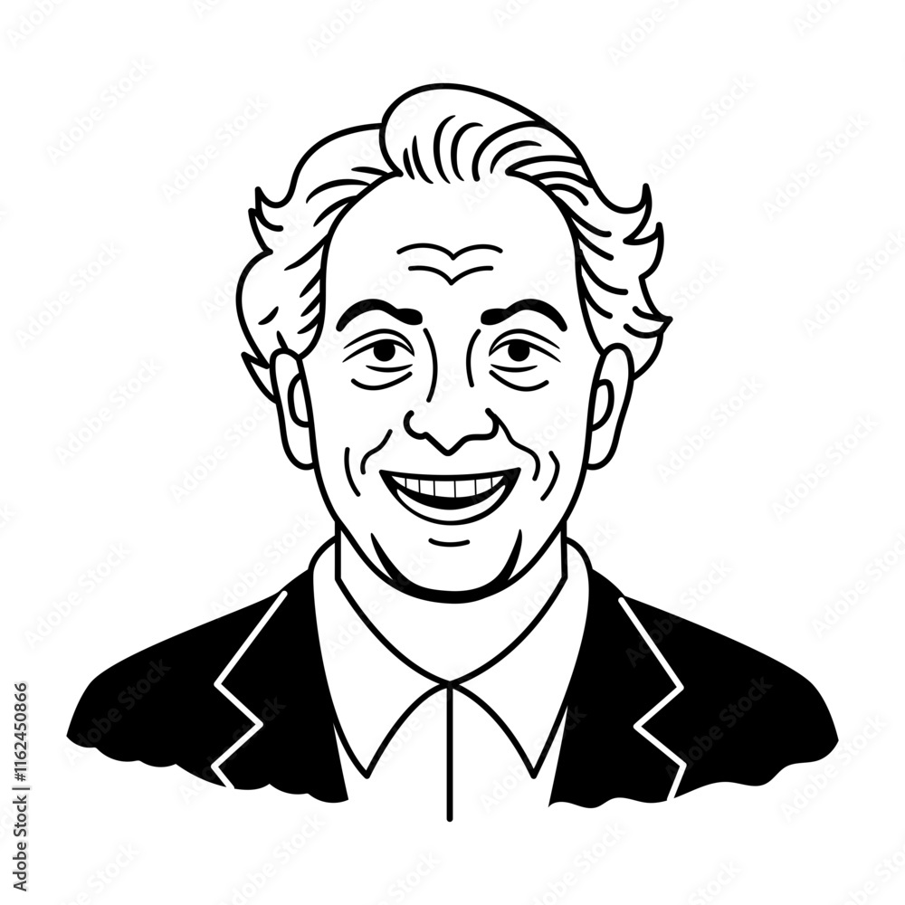 Comedic character icon in sketchy style Comedic character icon in sketchy style