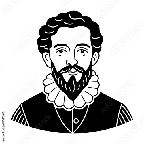 A glyph style icon of a nobleman 