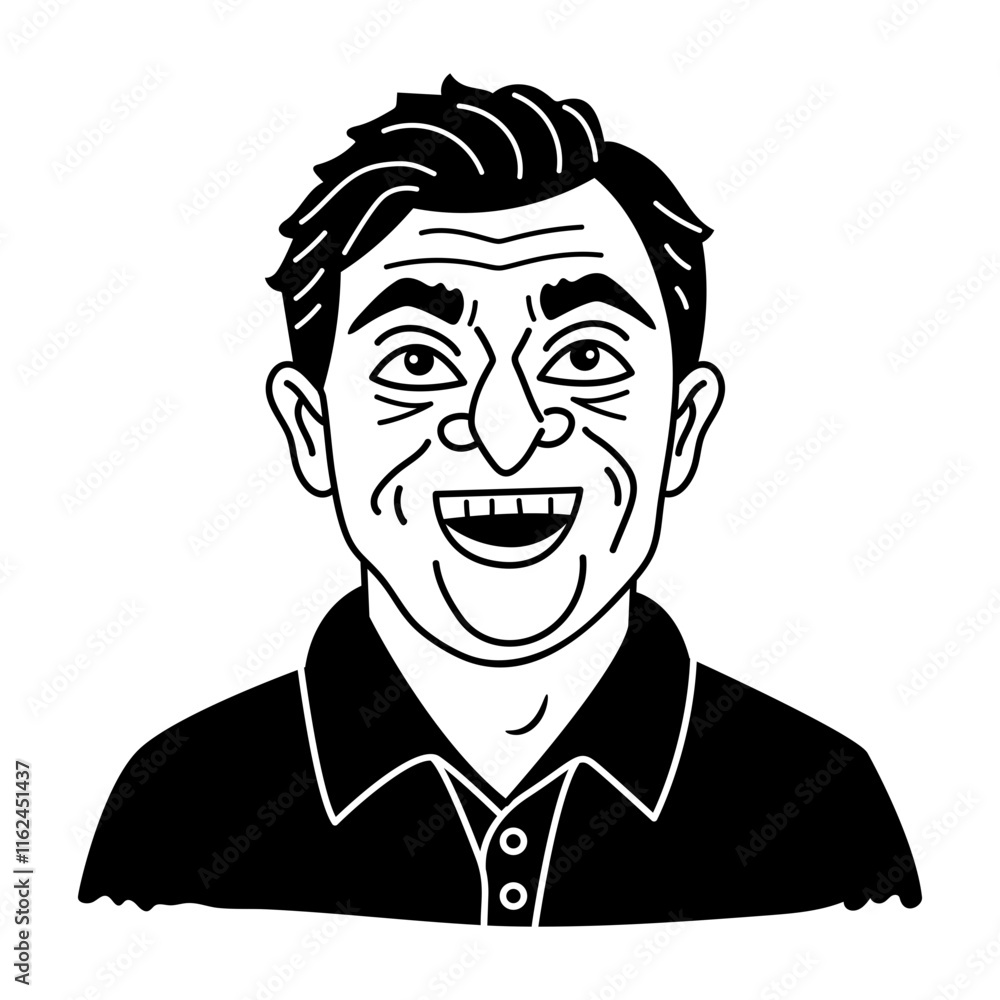 Laughing character icon in glyph style Laughing character icon in glyph style