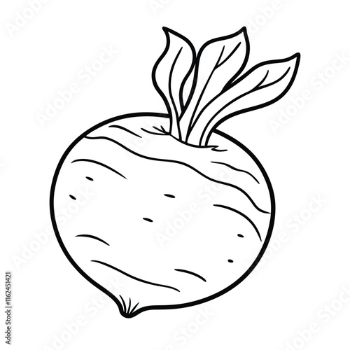 Coloring page. Composition of different vegetables on white background