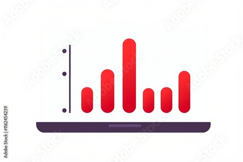 Template growing red colomn chart
 photo