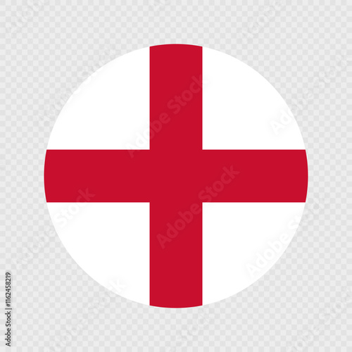England circle flag. Vector illustration.