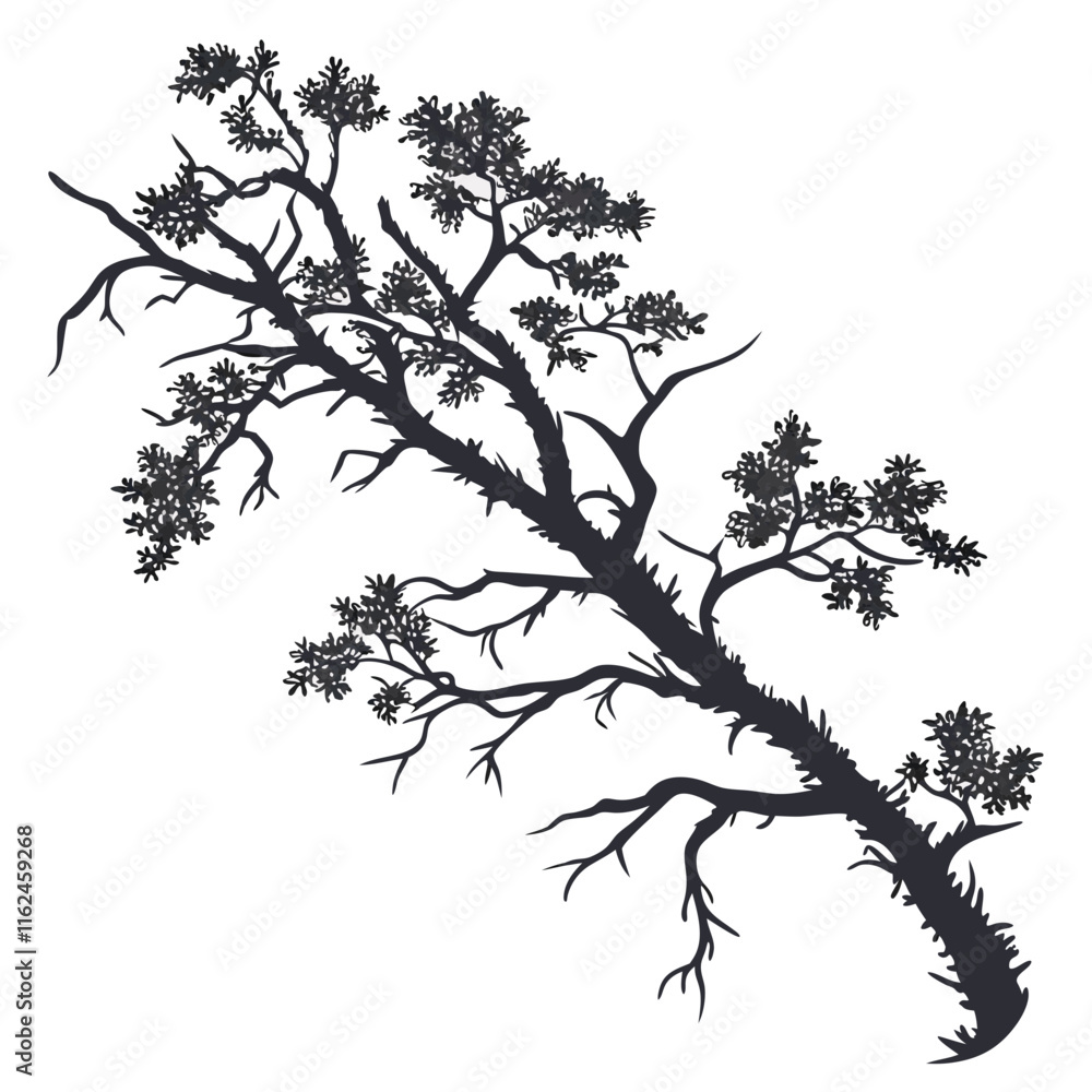custom made wallpaper toronto digitalLichen Growth vector silhouette black design white background