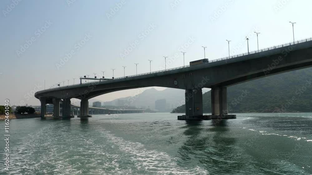 Bridge Lantau Island and Hong Kong-Zhuhai-Macao Bridge in Hong Kong daytime