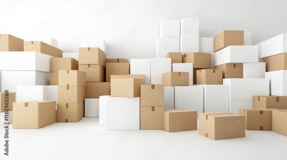 Warehouse Packing and Stacking Indoor Storage Space Boxes Arrangement Minimalist Design Top View Logistics Warehouse Packing and Stacking Indoor Storage Space Boxes Arrangement Minimalist Design Top View Logistics