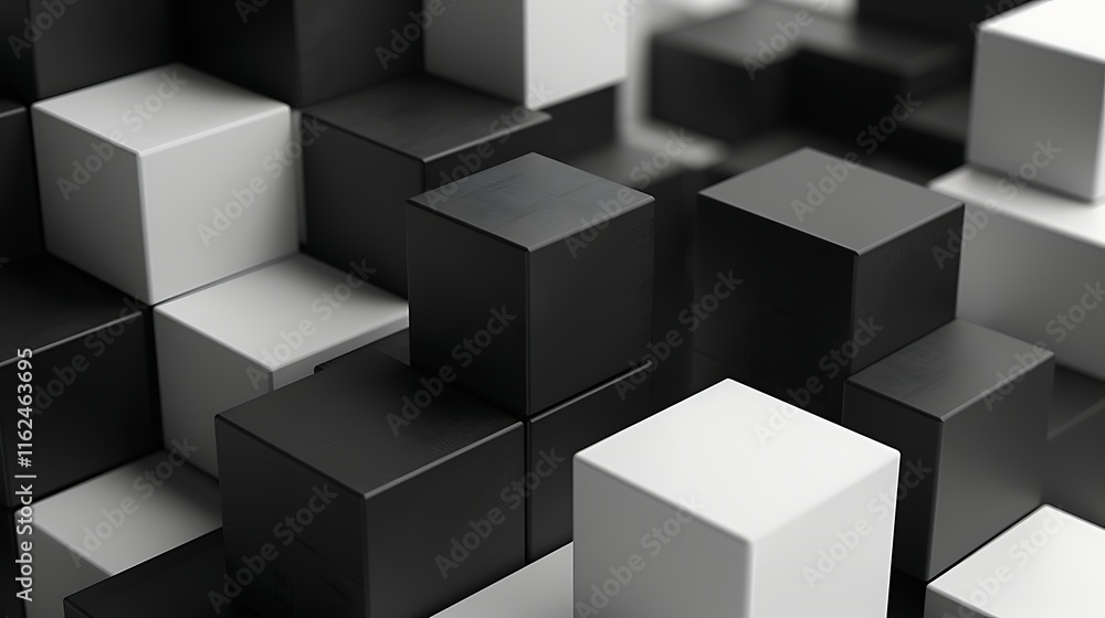 Black and white cubes of varying heights create an abstract, geometric pattern. Minimalist and modern, suggesting structure or data organization.
Black and white cubes of varying heights create an abstract, geometric pattern. Minimalist and modern, suggesting structure or data organization.
