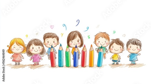 children drawing with chalk