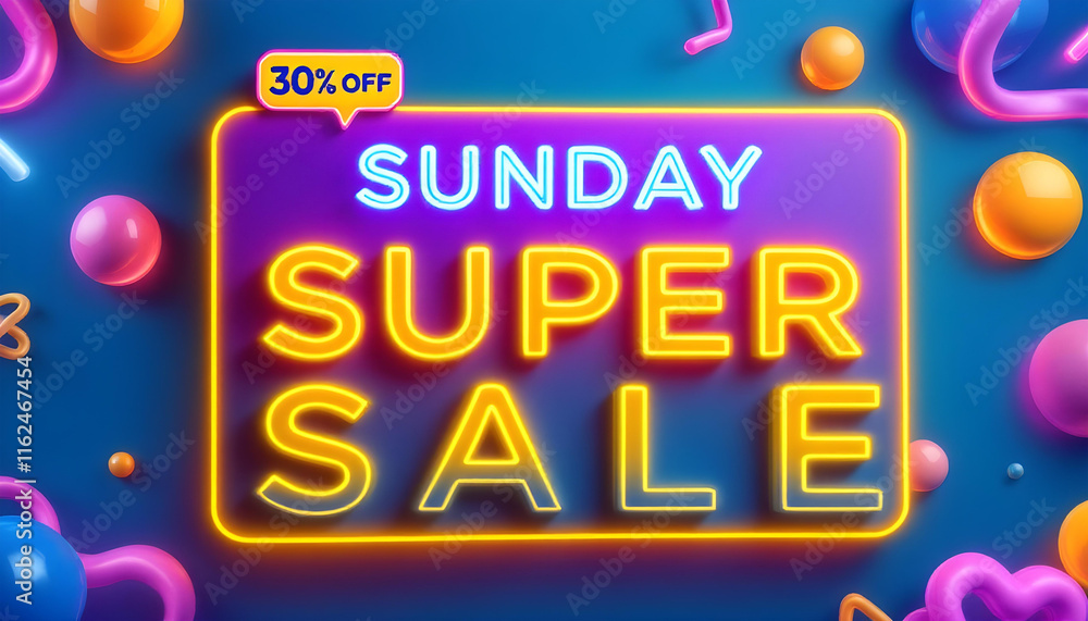 3D badge sunday super sale discount price background 3D badge sunday super sale discount price background