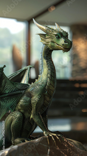 Majestic Jade Dragon Sculpture