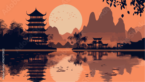 Sunset Serenity in Guilin.eps